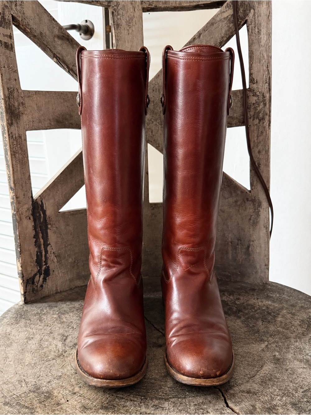 Women’s Tall Leather Frye Melissa Riding Boots - Brown